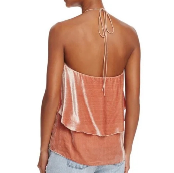 Alice & Olivia Women's Small Marybeth Halter Velvet Tank Silk-Blend New Tags - Picture 2 of 5